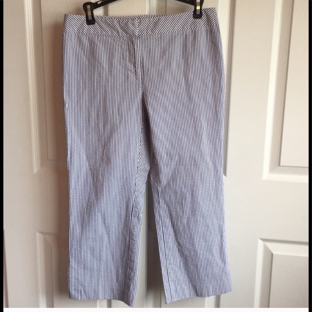 Ann Taylor Seersucker Ankle Pant 6P